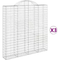vidaXL Schanskorven 3 st gewelfd 200x30x200/220 cm ijzer