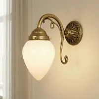 BERLINER MESSINGLAMP Wandlamp PARIS, dimbaar, Woon-/ Eetkamer, Glas, Antiek, wandlamp