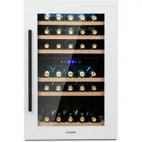 Klarstein Wijnkoelkast 2 Zones, 132 L Drankkoelkast, Smalle Inbouw Wijnkoelkast, Met Glazen Deur, Outdoor, 5–22 °C, 41 Flessen