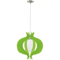 Eglo Tallego - Hanglamp - 1 Lichts - Ø420mm. - Nikkel-Mat - Groen, Wit