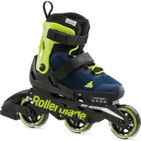 Rollerblade Rolschaatsen - Microblade 3WD - Blue/Limoen - In - - 36/40 - Rolschaatsen