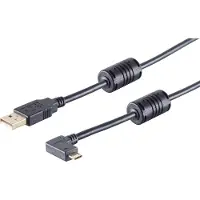 S-Conn S/CONN 13-10001, 1 meter, USB A, Micro-USB B, USB 2.0, 0,48 Gbit/s, zwart