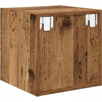 vidaXL Wandkast Muurmontage 2 st Oudhout 37 x 37 x 37 cm Bewerkt hout