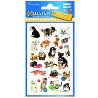 Avery zweckform stickers z-design katten en honden 3 vellen - 9 stuks