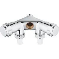 GROHE WAS dubbele klep 1/2inch, 1-voudig chroom
