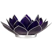 Bahadra Lotus sfeerlicht violet 7e chakra zilverrand (Ø 13.5 cm)