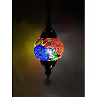 Halay Oosterse lamp - hanglamp multicolour - 1 stuk - handgemaakt mozaïek glas