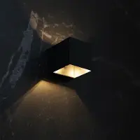 LUSENZ HOFTRONIC – Fornax nero wandlamp kubusvormig – Mat zwart aluminium – Dimbaar – G9 fitting – IP20 – Up en down licht binnengebruik