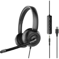 Speedlink METIS USB stereo headset, 3,5 mm aansluiting met USB-geluidskaart, zwart