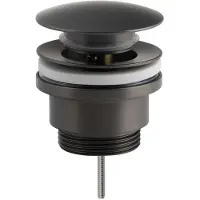 Hak Wastafelafvoer 5/4", klikwaste, grote stop, 1-5,5cm, gunmetal