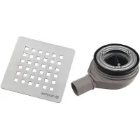 Polysan Flexia Douchebaksifon, Ø90mm, DN40, afdekking, mat RVS