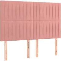 vidaXL Hoofdbord roze 144x5x118/128 cm fluweel