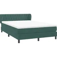 vidaXL Boxspring met matras fluweel donkergroen 160x220 cm