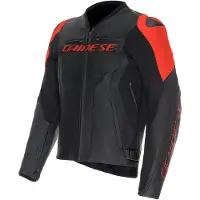 Dainese Racing 5 Heren Leren motorjas Zwart/Rood 48 Mannen