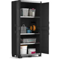 Keter Armoire de rangement et étagères Garage XL Noir et argenté 188cm
