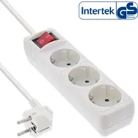 InLine Stekkerdoos met 3 contacten en schakelaar / wit - 5 meter