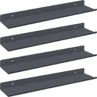 vidaXL Zwevende plank Muurmontage 4 st Antraciet 40 x 8,5 x 2,5 cm