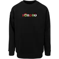 Merchcode Sweatshirt 'Christmas Ho Ho Ho' lichtgroen / rood / zwart