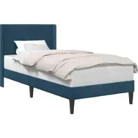 vidaXL Bedframe met hoofdeinde Blauw 90 x 200 cm Fluweel
