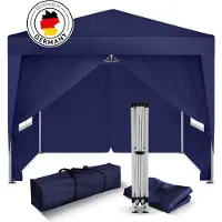 Kronenburg Vouwtent Partytent 2 x 2m, Kleur Blauw - 4 Zijelementen - Waterdicht Pavillon - UV-bescherming 50