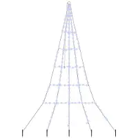 vidaXL LED Kerstboom met Grondspikes met 168 LED Blauw 306 cm Metaal