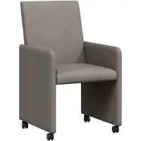 vidaXL Eetkamerstoelen met wielen 2 st Stof Taupe 57 x 66 x 94 cm