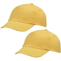 Jumada Baseballcap / pet Outdoor - 4x - 5 panels - geel - volwassenen - klittenbandsluiting - katoen