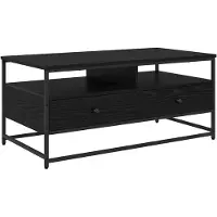 vidaXL Salontafel Zwart Eiken 100 x 51 x 45 cm Bewerkt hout