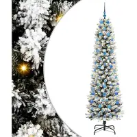 vidaXL - Kunstkerstboom - Wit - 210 - cm - PVC - en - Metaal - en - Plastic