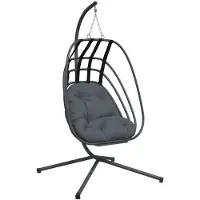 vidaXL Hangende Egg Chair met standaard antraciet staal