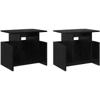 vidaXL TV Stand 2 st Zwart Eiken Bewerkt hout