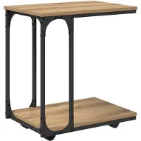 vidaXL Bijzettafel Artisan Eiken 50 x 35 x 55.5 cm Bewerkt hout