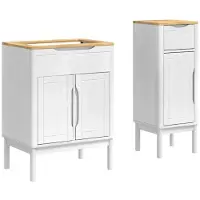 vidaXL Badkamermeubel Set FLORO 2 st Wit 60 x 40 x 80 cm