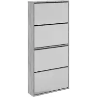 vidaXL Schoenenkast met spiegel 4-laags 63x17x134 cm grijs sonoma