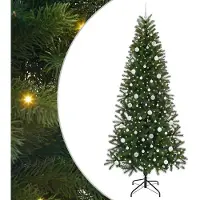 vidaXL Kunstkerstboom met 300 LED met standaard Groen 240 cm PE en PVC