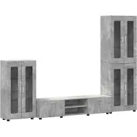 vidaXL Tv-meubelset FLORIN 3 st Beton Grijs Bewerkt hout