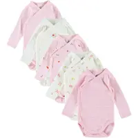 Petit Bateau Wickel Bodys l/ä - 5er-Pack - Weiß/Rosa - - 3 mt - Body L/Ä