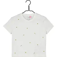 Vero moda GIRL gebloemde T-shirt wit Meisjes Katoen Ronde hals Bloemen - maat 146/152