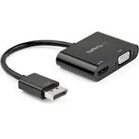 StarTech.com Display Port to HDMI/VGA Adapter DP2VGAHD20 Black 4K Ultra HD