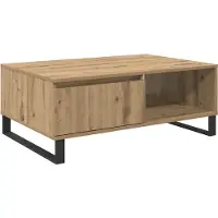 vidaXL Salontafel Artisan Eiken 90 x 60 x 35 cm Bewerkt hout