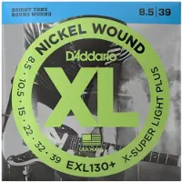 D'addario And Co EXL130+ NICKEL WOUND ELECTRIC GUITAR STRINGS EXTRA-SUPER LIGHT PLUS 8.5-39
