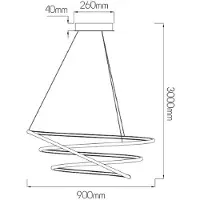 Fantasia BOA LED Pendel 105W SMD 3000K dimbaar ø900mm wit 3m kabel