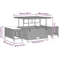 vidaXL Tuinbank Set 13 st 12-Aantal zitplaatsen Zwart