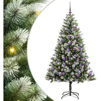 vidaXL Kunstmatige scharnierende Kerstboom met gevlochten sneeuw