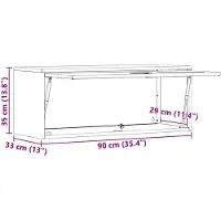vidaXL Antraciet 80 x 33 x 35 cm Poedergecoat staal