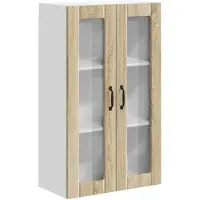 vidaXL - Wandglas - Kasten - LUCCA - Sonoma - Eiken - 60 - x - 31 - x - 100 - cm