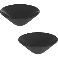 vidaXL Wastafels, 2 stuks, zwart, glanzend, Ø42x14 cm, keramiek