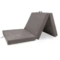 Blomster - Opvouwbaar Matras - 3-delig Vouwmatras - Logeermatras - Logeerbed - Wasbare Hoes - 190x80x9 cm - Grijs