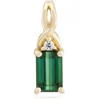 Cavill - Gouden Hanger 9K Geel Goud - Groene Benedito Toermalijn 0,536 ct en Zirkoon 0,026 ct - Elegante Oogverblindende Sieraad - 13x4,5 mm