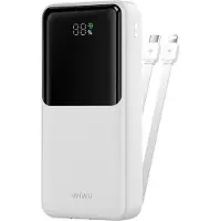 Wiwu Powerbank 20000mAh 2-in-1 kabel Type-C en Lightning - Digital display - Wit